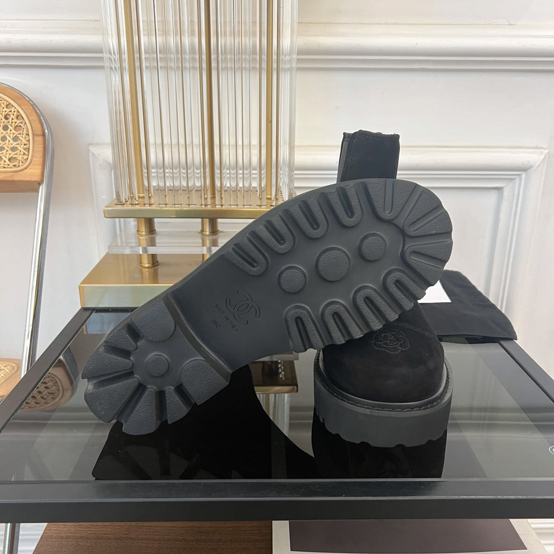 ANKLE BOOTS 4.5 CM IN BLACK LAMB SUEDE