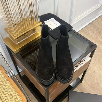 ANKLE BOOTS 4.5 CM IN BLACK LAMB SUEDE