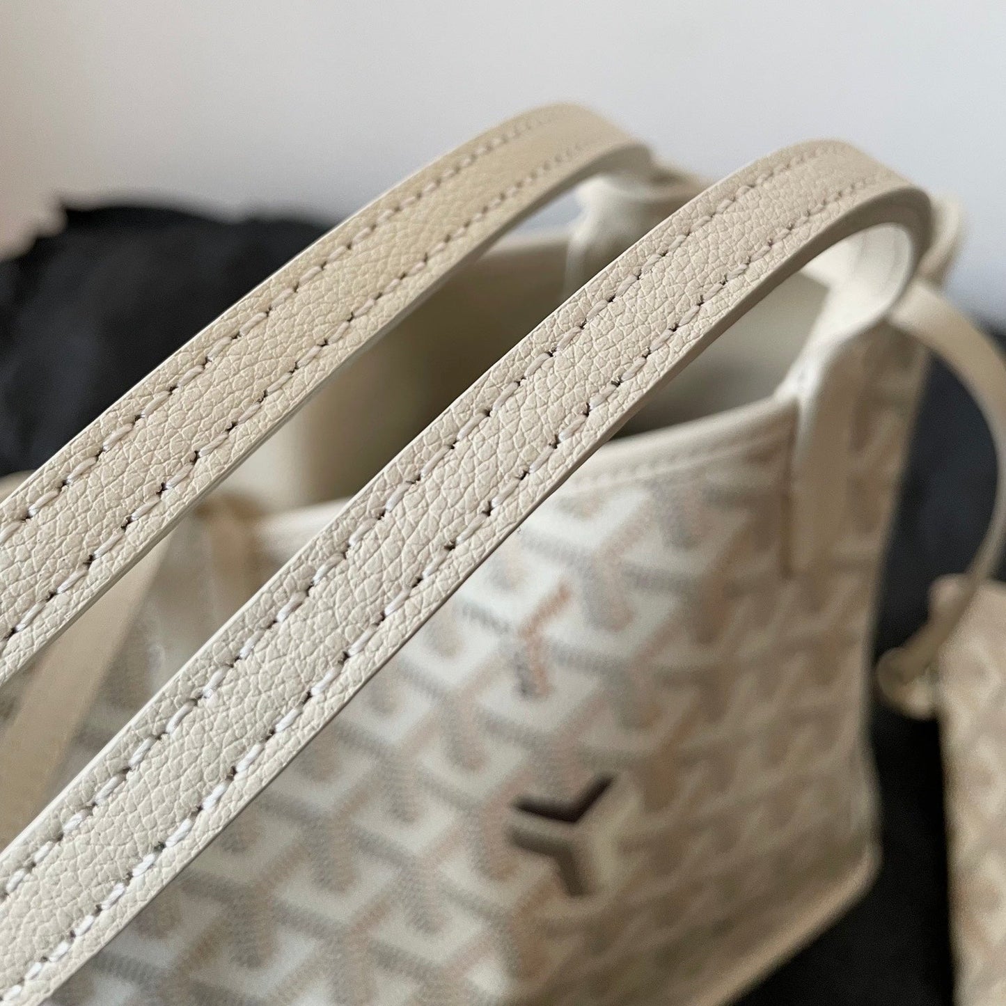 ANJOU MINI BAG 20 IN BEIGE GOYARDINE CANVAS AND CALFSKIN