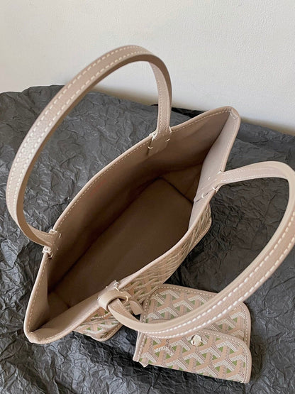 ANJOU MINI BAG 20 IN GREY MIX GREEN GOYARDINE CANVAS AND CALFSKIN