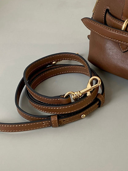 AVENTURE NAPPA MINI BAG 21 IN RUSSET BROWN CALFSKIN GOLD HARDWARE