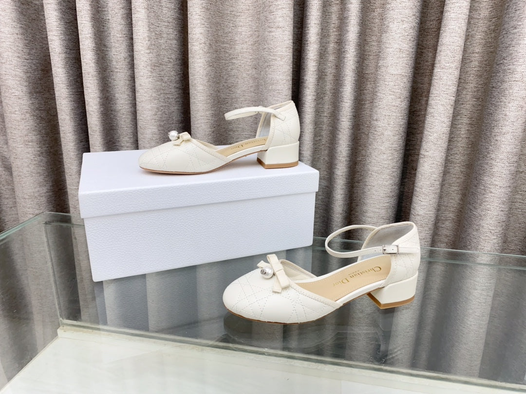 PEARL MARY JANE PUMP IN WHITE LAMBSKIN 30 MM