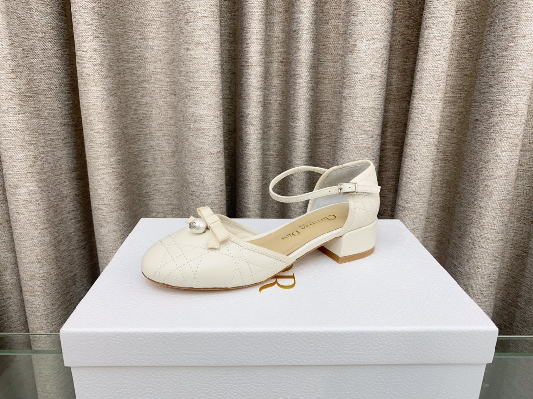 PEARL MARY JANE PUMP IN WHITE LAMBSKIN 30 MM