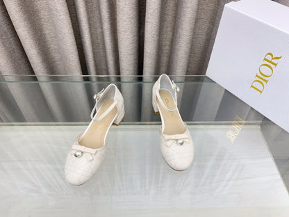 PEARL MARY JANE PUMP IN WHITE LAMBSKIN 30 MM