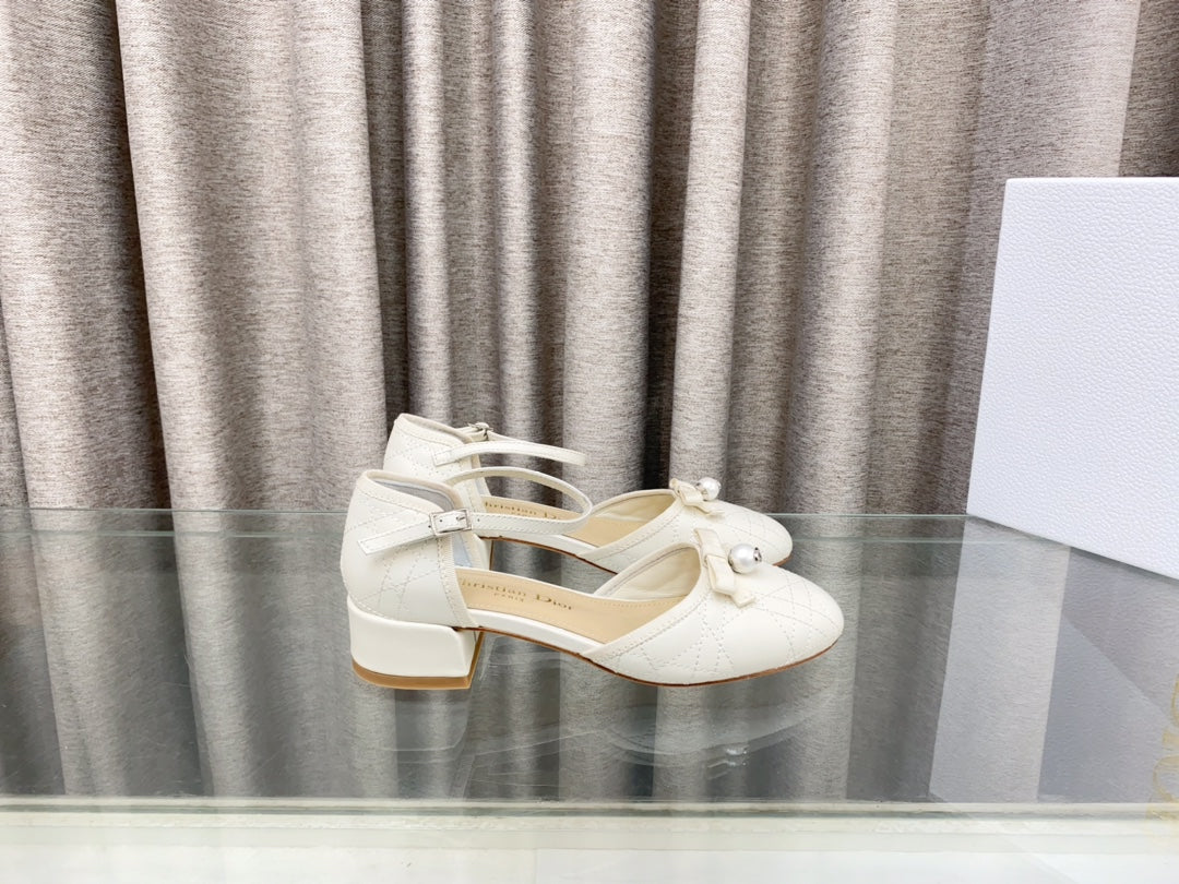 PEARL MARY JANE PUMP IN WHITE LAMBSKIN 30 MM