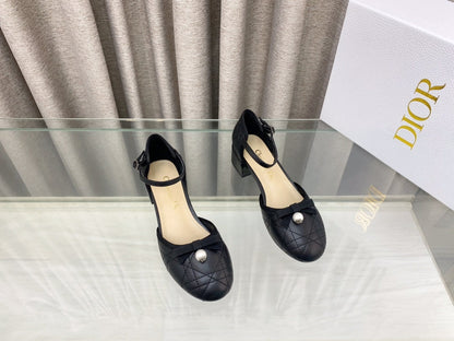 PEARL MARY JANE PUMP IN BLACK LAMBSKIN 30 MM