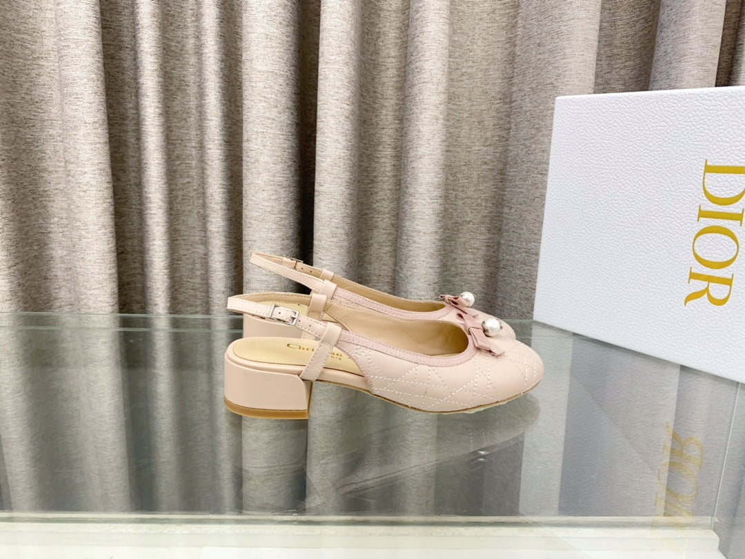 PEARL MARY JANE SLINGBACKS IN LIGHT PINK LAMBSKIN 30 MM