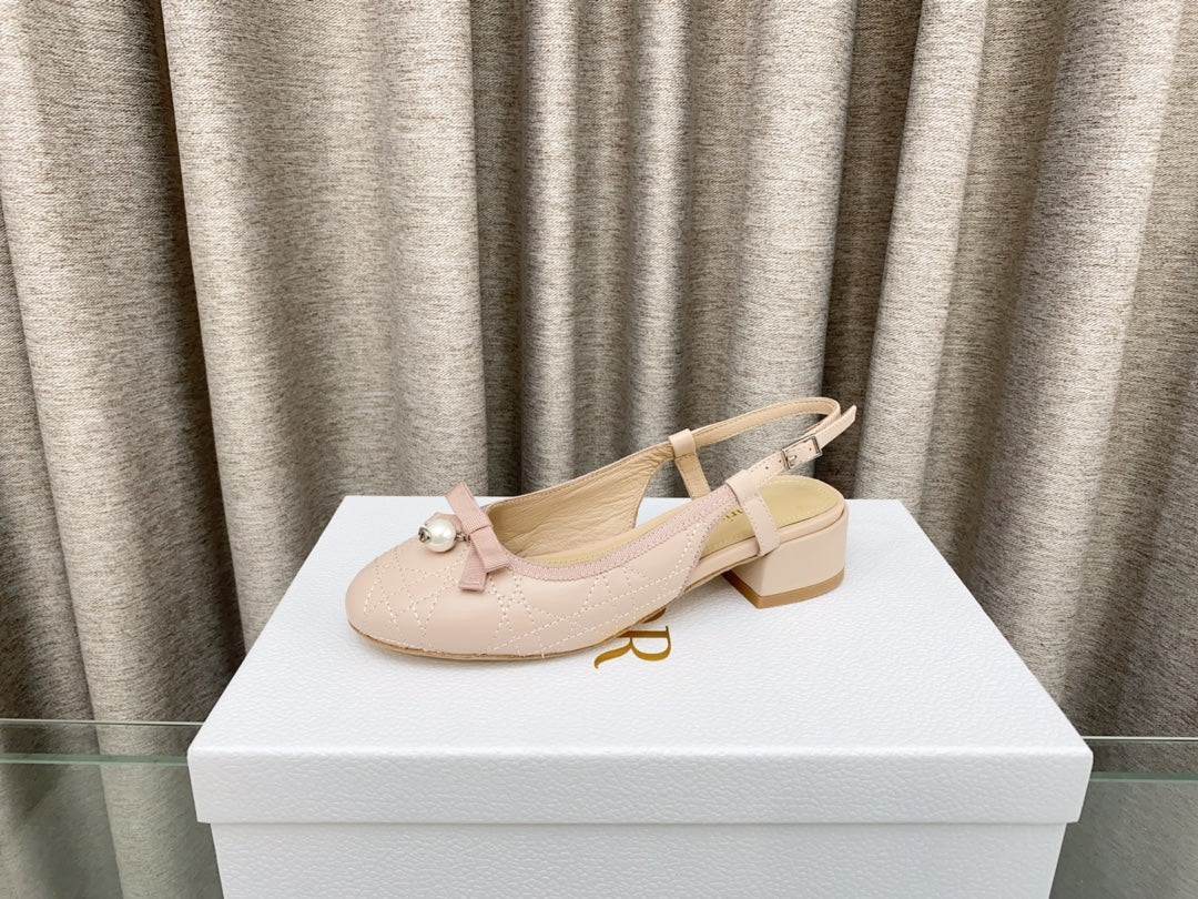 PEARL MARY JANE SLINGBACKS IN LIGHT PINK LAMBSKIN 30 MM
