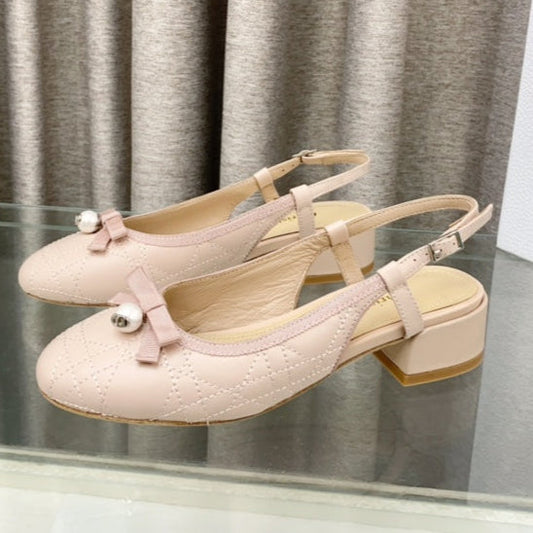 PEARL MARY JANE SLINGBACKS IN LIGHT PINK LAMBSKIN 30 MM