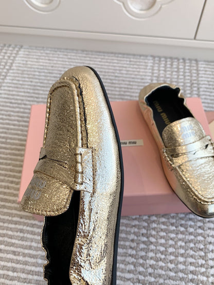 NAPPA LOAFERS IN GOLD METALLIC LAMBSKIN