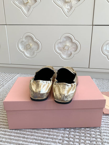 NAPPA LOAFERS IN GOLD METALLIC LAMBSKIN