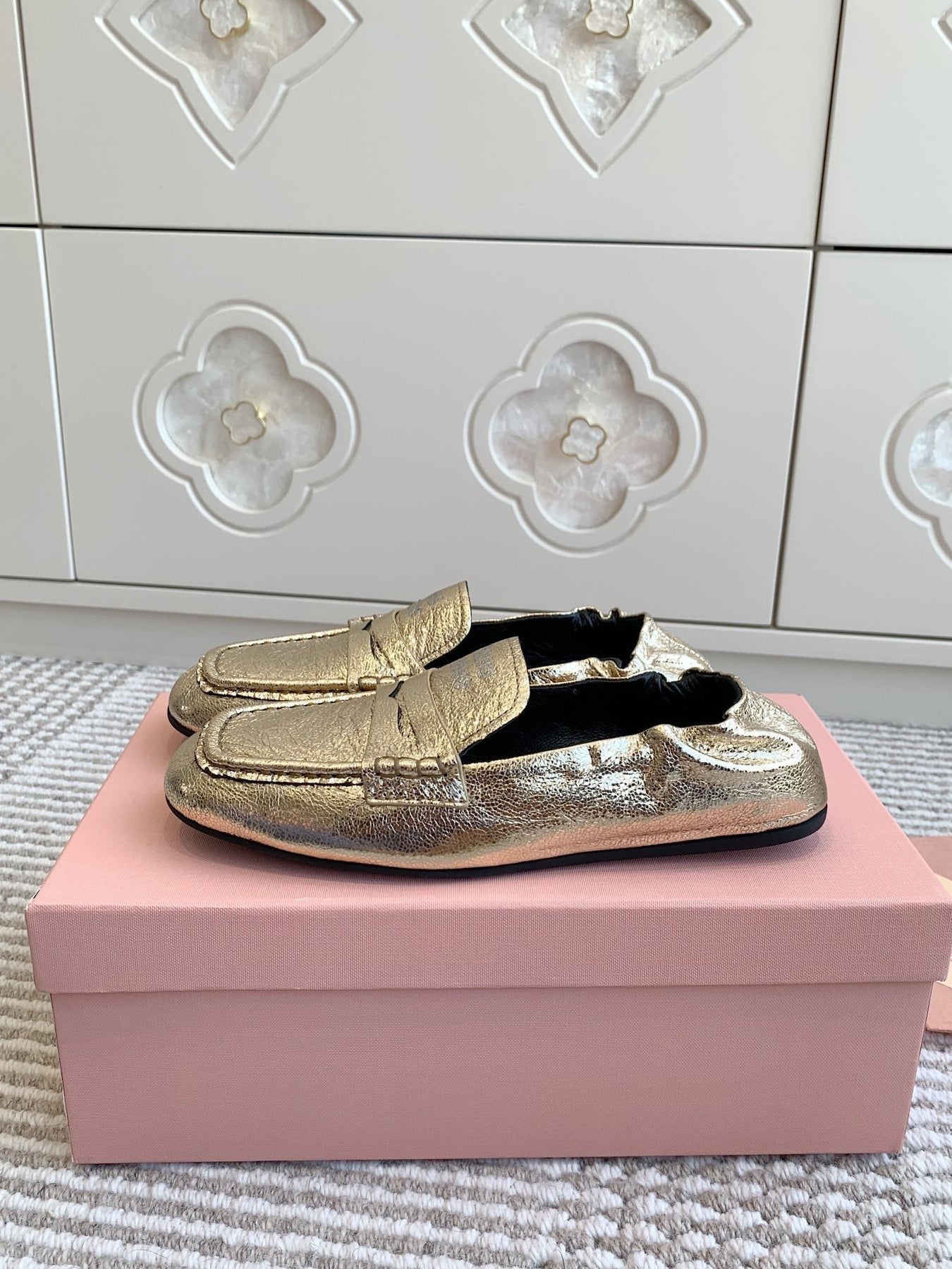 NAPPA LOAFERS IN GOLD METALLIC LAMBSKIN