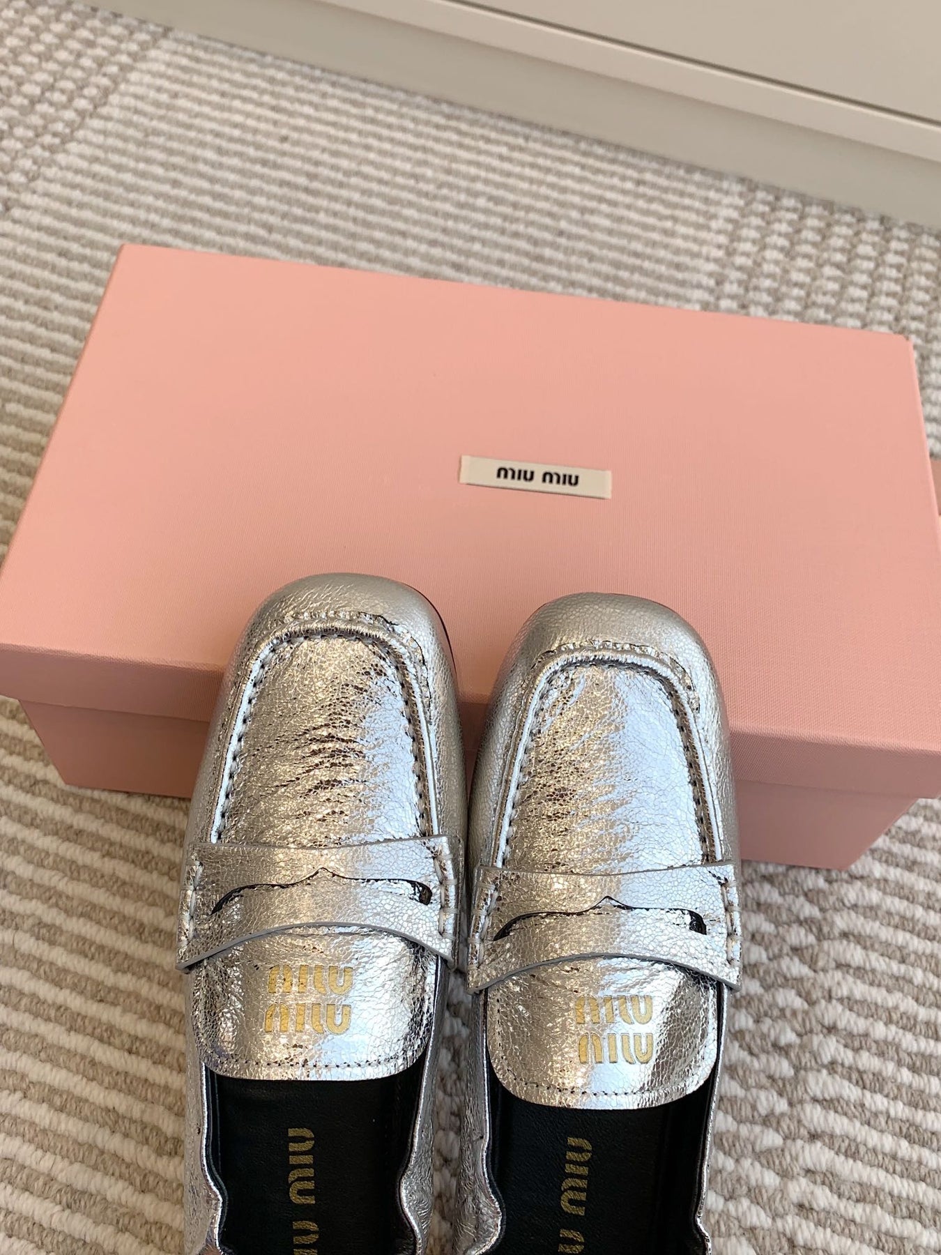 NAPPA LOAFERS IN SILVER METALLIC LAMBSKIN