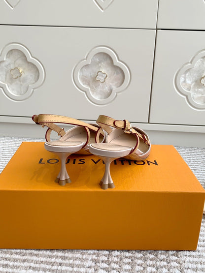 BLOSSOM SLINGBACKS 55 MM IN LIGHT PINK IMPORTED STRIPED SILK SATIN