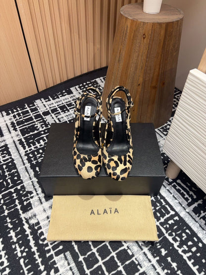 CRYSLEOPARD SLINGBACK HEEL IN PONY HAIR