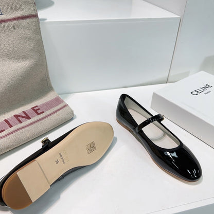 MARRY JANE FLAT IN BLACK PATENT CALFSKIN