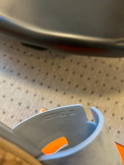 EZE SANDAL PLATFORM 85 MM IN TEAL BLUE SUEDE