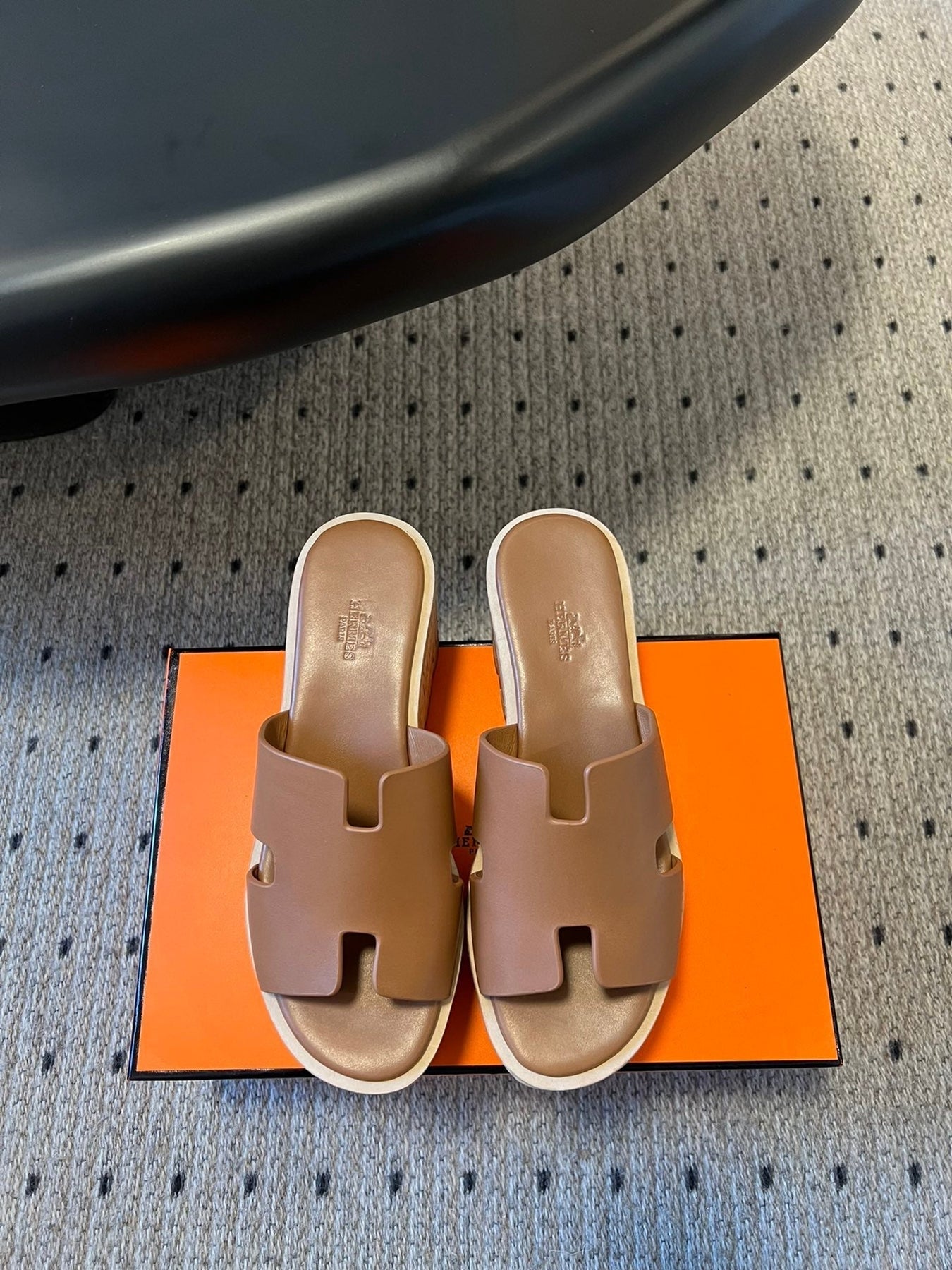 EZE SANDAL 85 MM IN BRONZE BROWN CALFSKIN