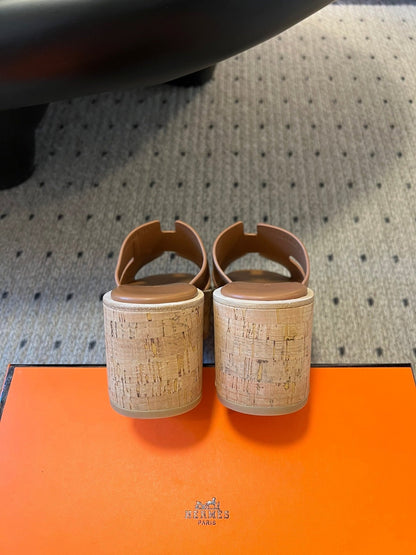 EZE SANDAL 85 MM IN BRONZE BROWN CALFSKIN