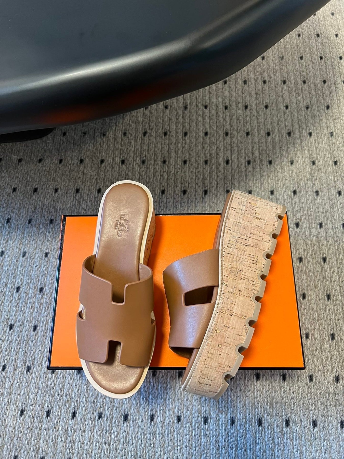 EZE SANDAL 85 MM IN BRONZE BROWN CALFSKIN