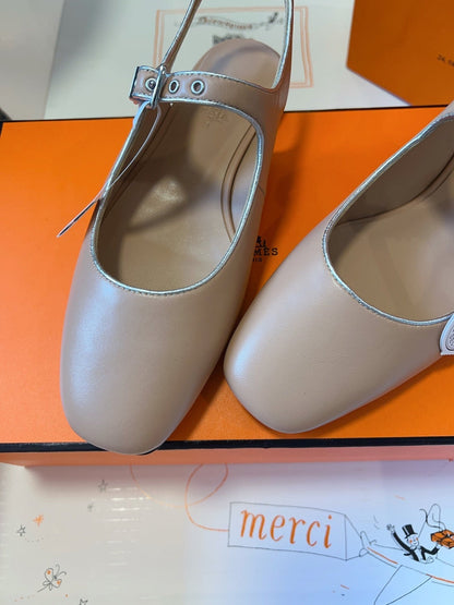 KLEO SLINGBACK IN CREPE PINK CALFSKIN