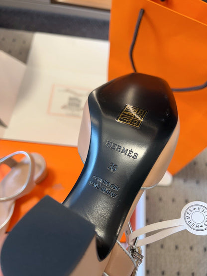 KLEO HIGH SLINGBACK IN CREPE PINK CALFSKIN