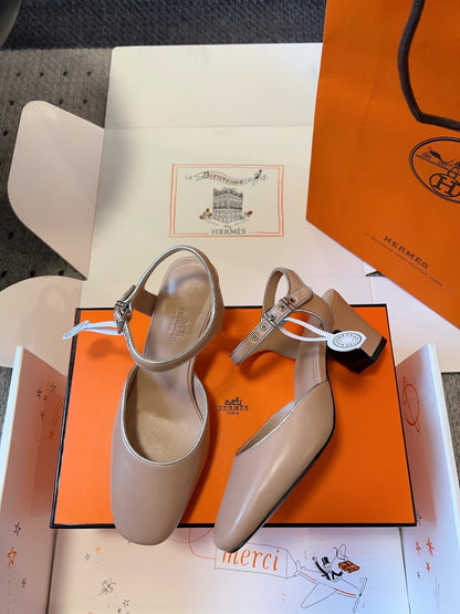 KLEO HIGH SLINGBACK IN CREPE PINK CALFSKIN