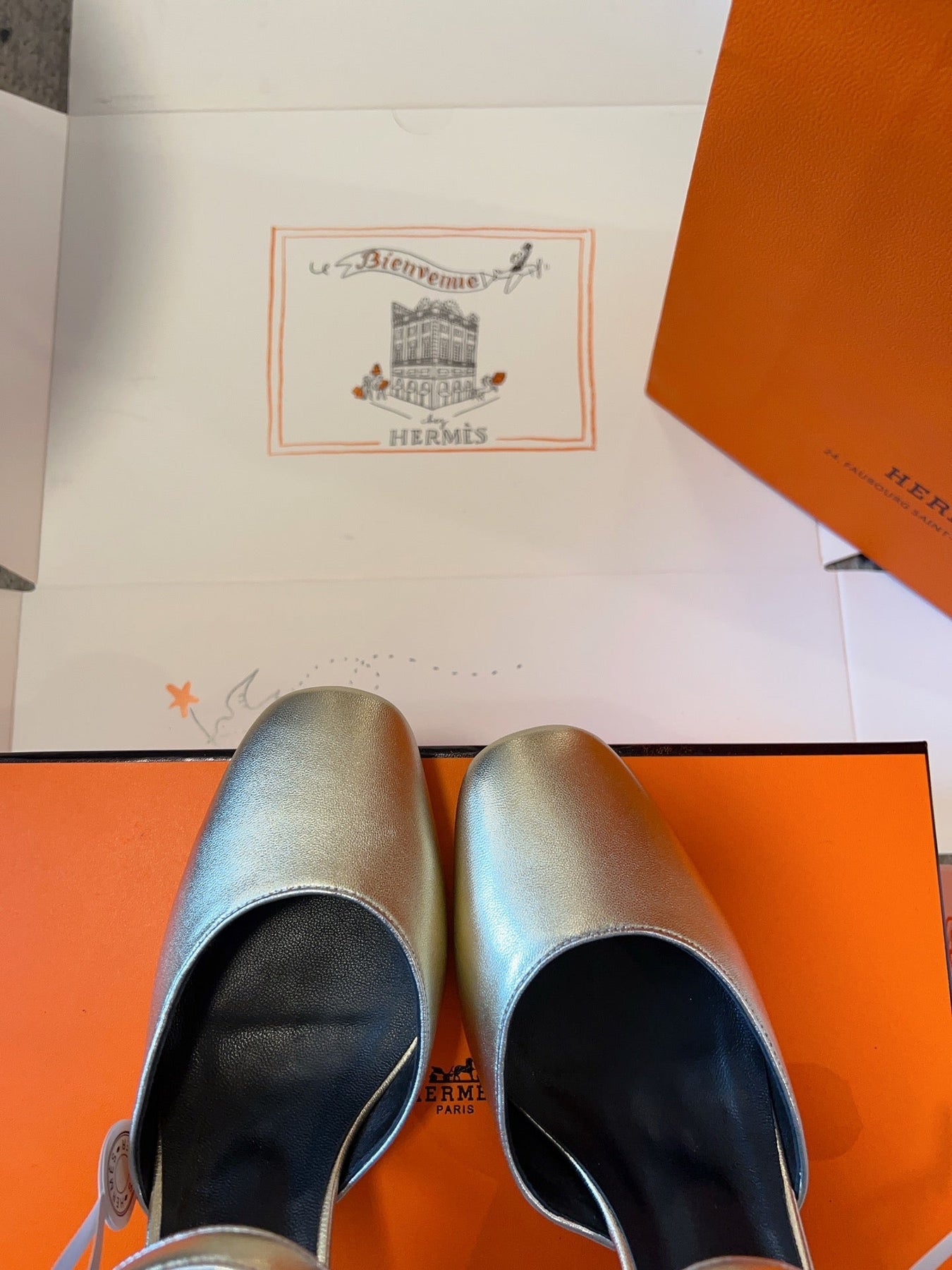 KLEO HIGH SLINGBACK IN SILVER CALFSKIN