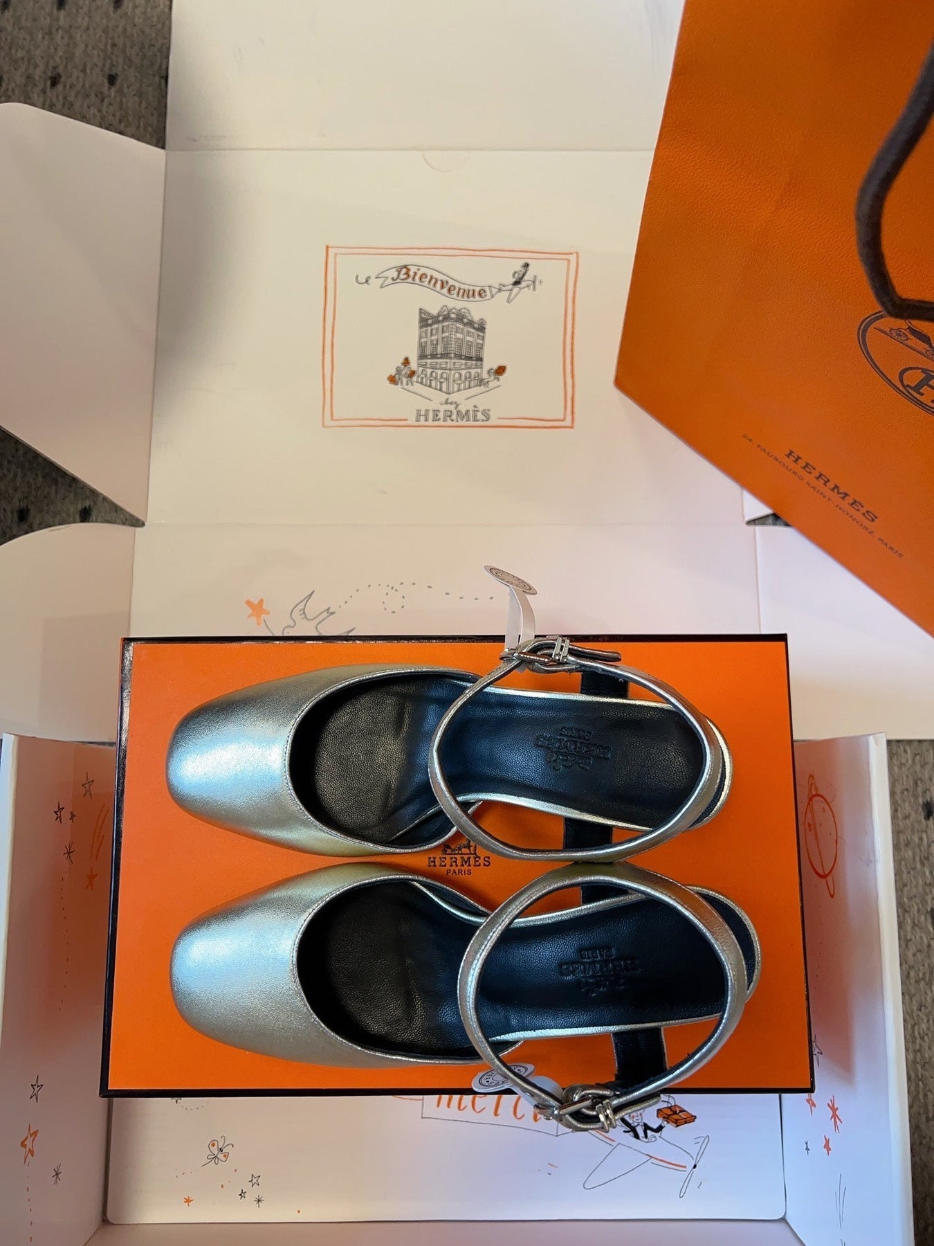 KLEO HIGH SLINGBACK IN SILVER CALFSKIN