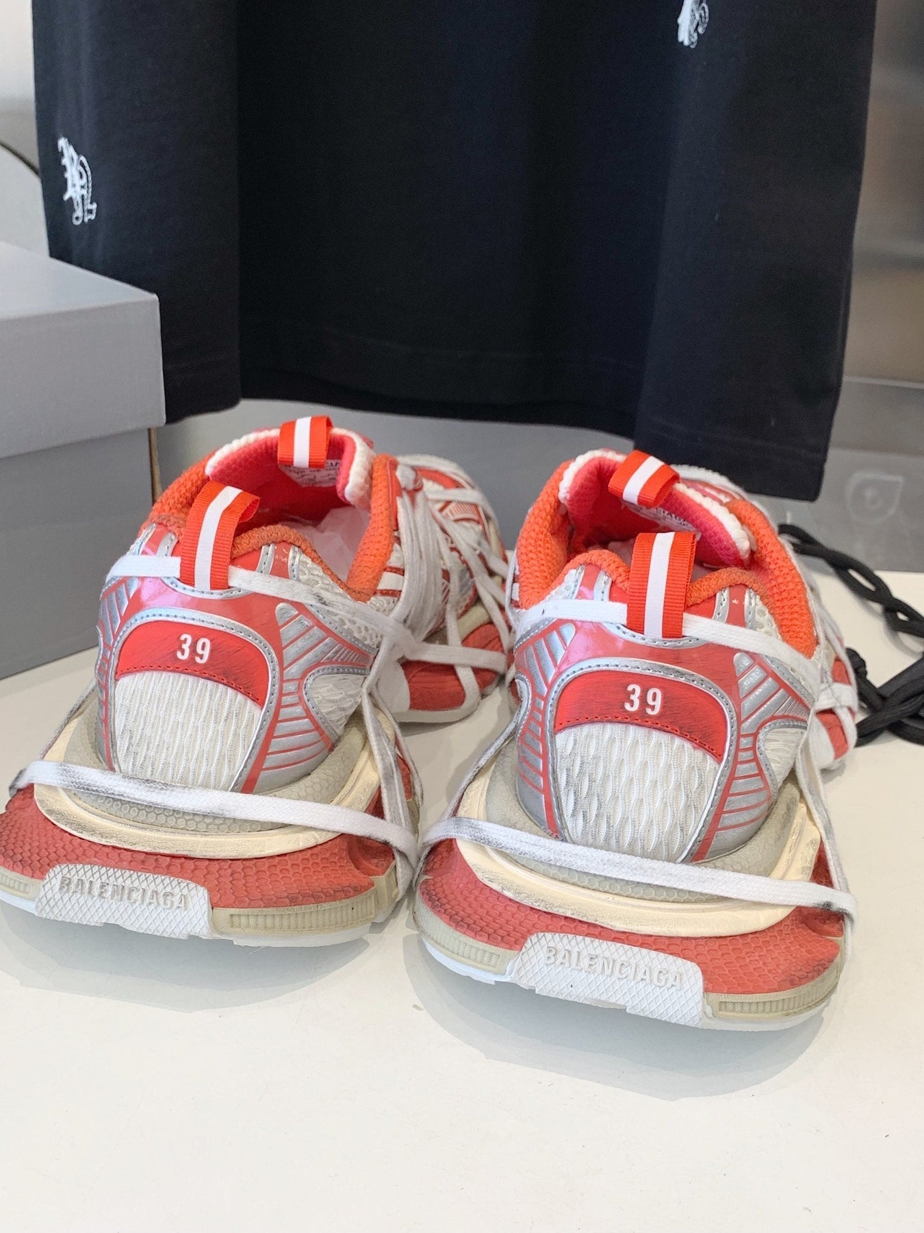 3XL EXTREME LACE SNEAKER ORANGE MIX DUST WHITE AND SILVER