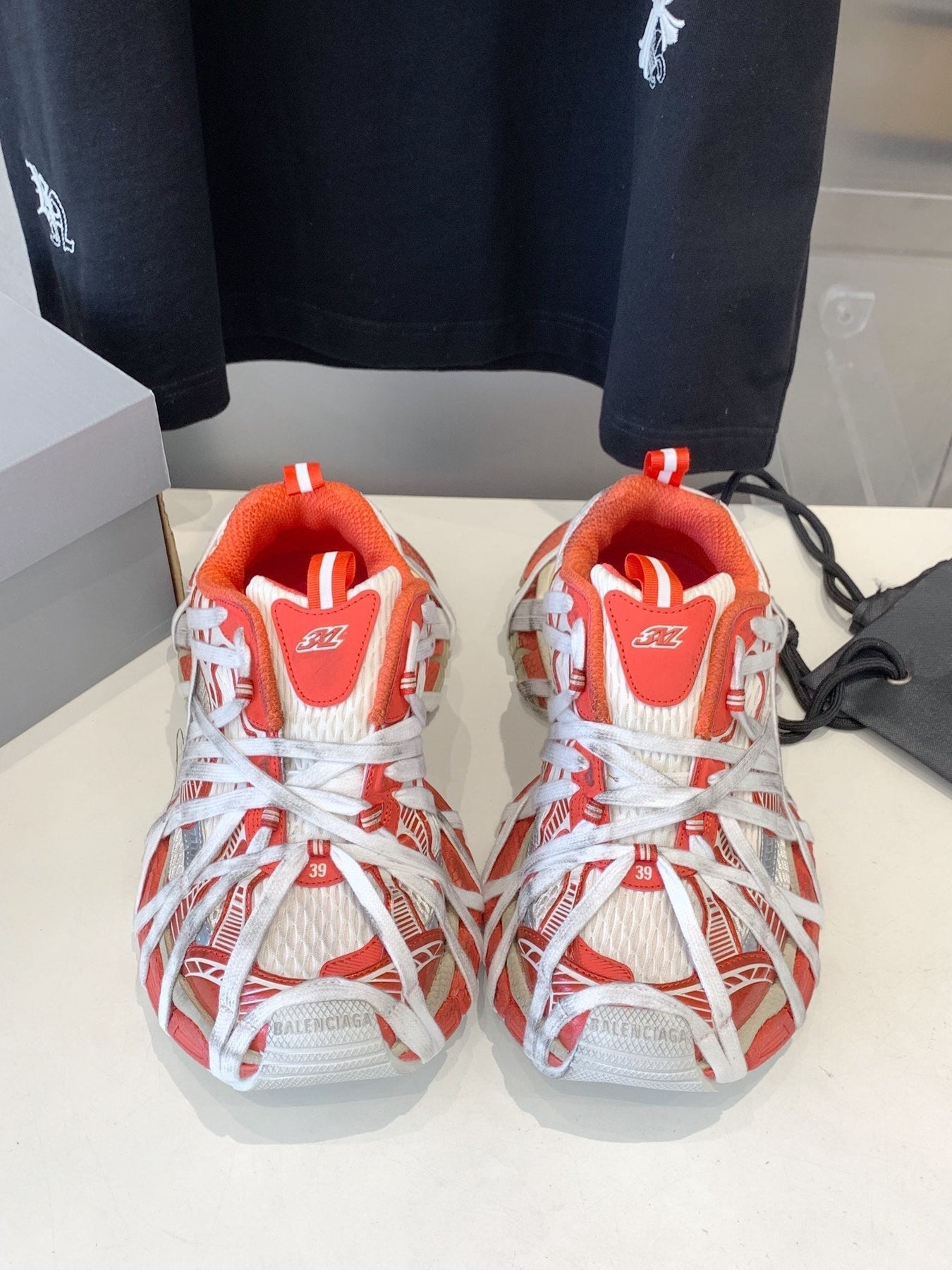 3XL EXTREME LACE SNEAKER ORANGE MIX DUST WHITE AND SILVER