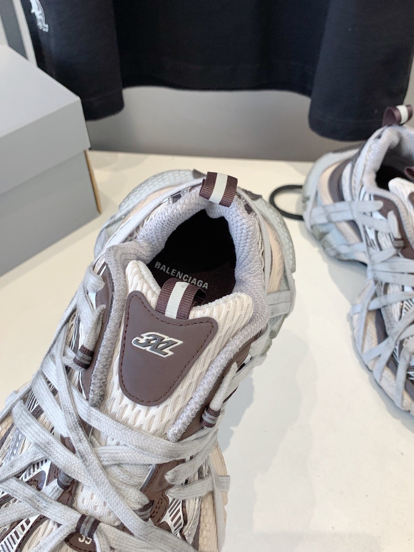 3XL EXTREME LACE SNEAKER BROWN MIX DUST WHITE AND SILVER