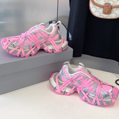 3XL EXTREME LACE SNEAKER SILVER AND PINK