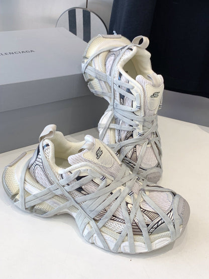 3XL EXTREME LACE SNEAKER BEIGE AND GRAY