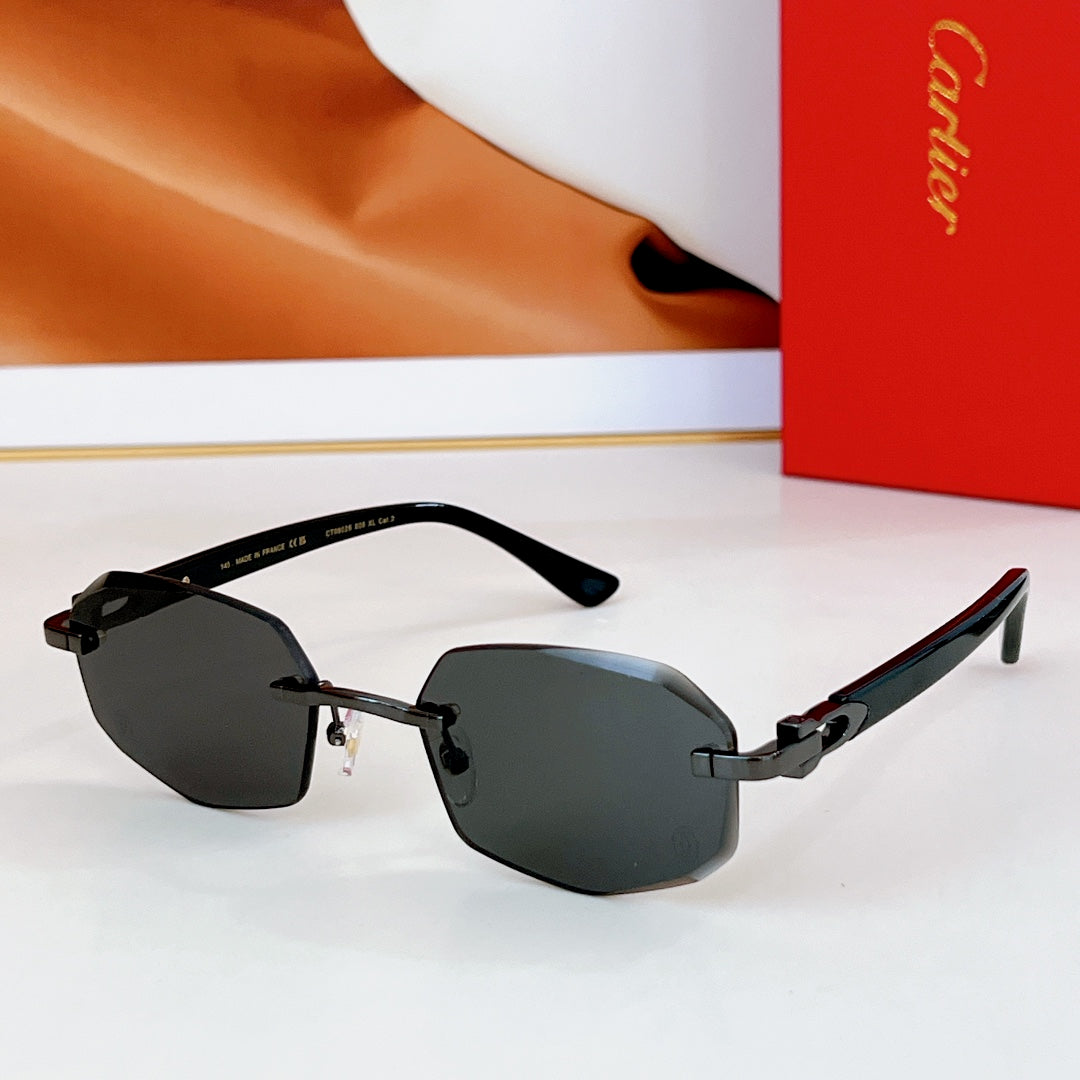 C DE RIMLESS GEOMETRIC FRAME SUNGLASSES CT0902S IN METAL AND ACETATE