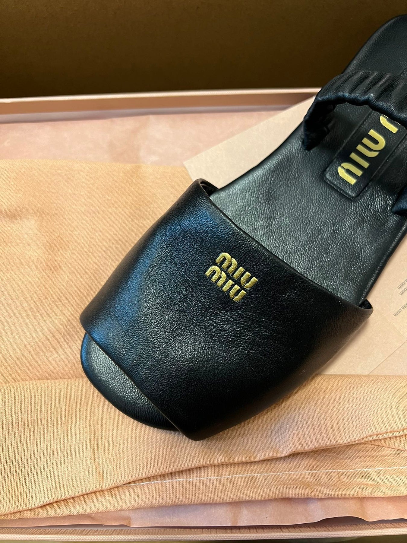 RUCHES SANDALS IN BLACK LAMBSKIN