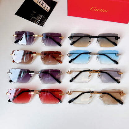 C DE RIMLESS RECTANGULAR FRAME SUNGLASSES CT0627S IN METAL