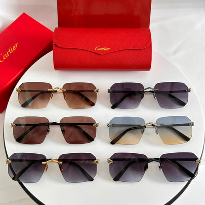 PANTHÈRE RIMLESS SQUARE FRAME SUNGLASSES CT0503S IN METAL