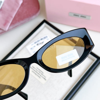 LOGO SMU 11WS SUNGLASSES 575894 IN BLACK ACETATE BROWN LENS