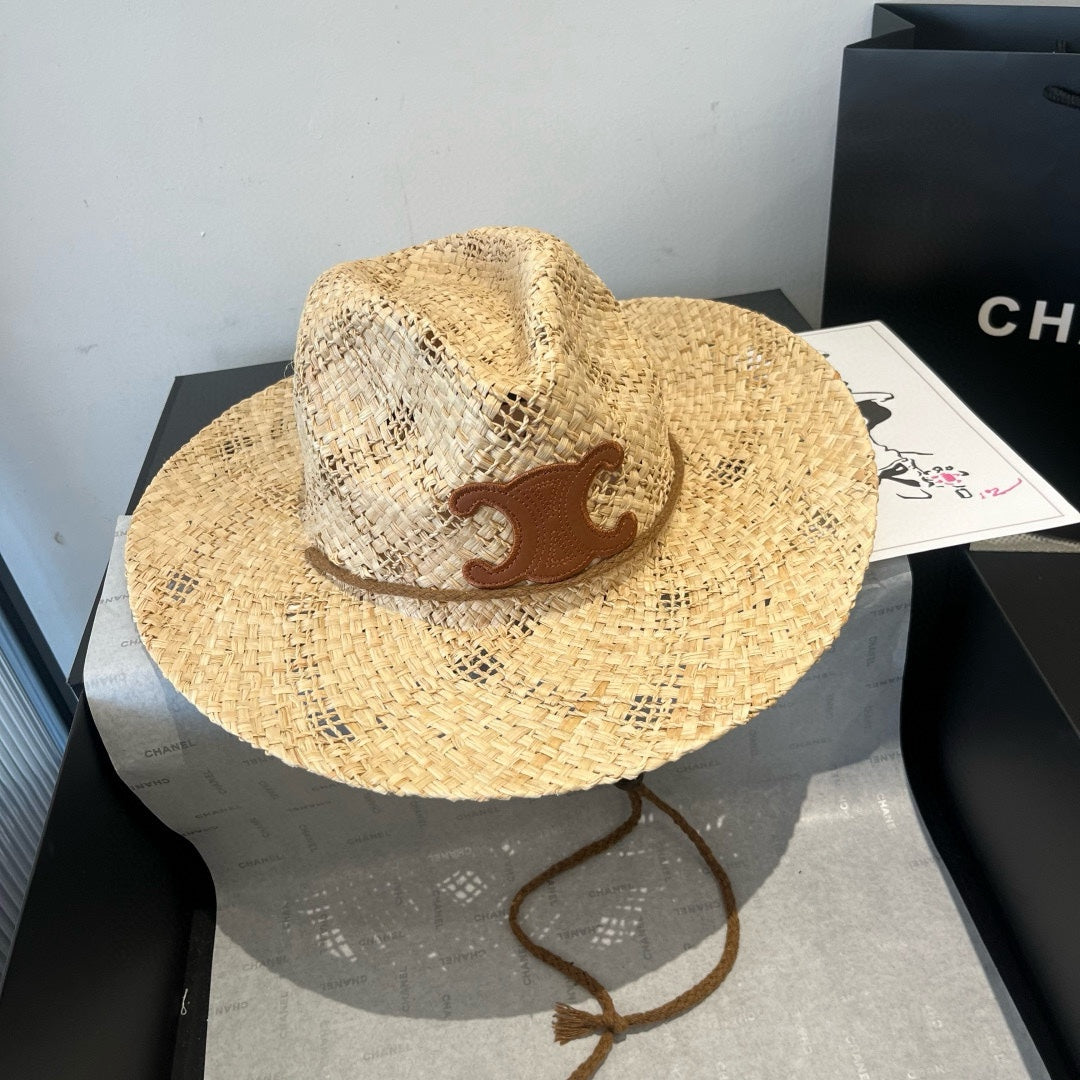 COWBOY HAT MODEL 650347 IN NATURAL WOVEN STRAW