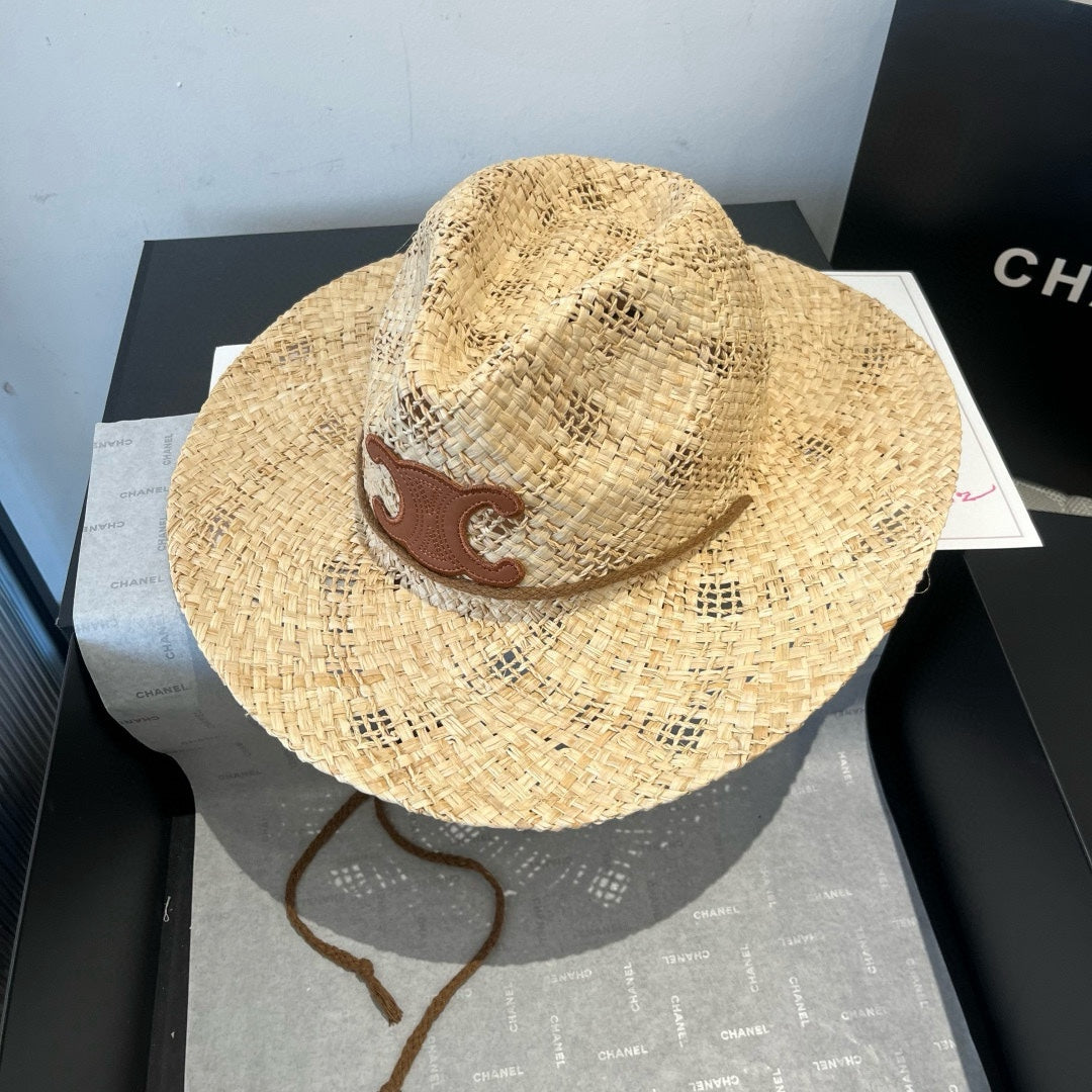COWBOY HAT MODEL 650347 IN NATURAL WOVEN STRAW