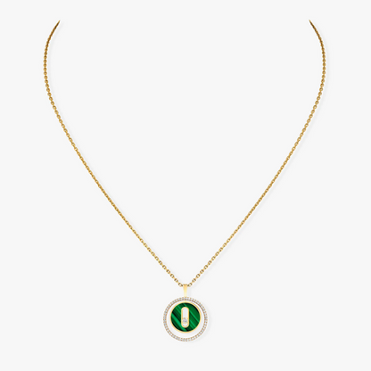 LUCKY MOVE 1 DIAMOND MALACHITE GOLD DIAMOND NECKLACE