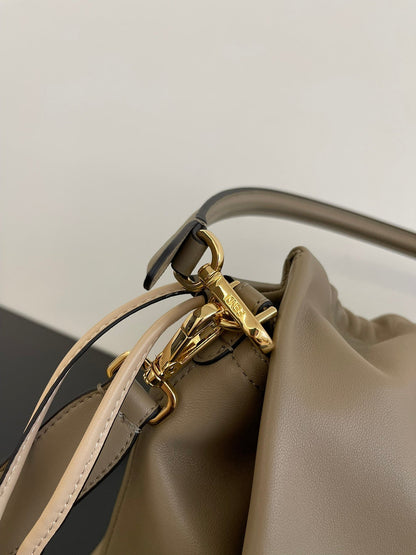 Mamma Bauguette Medium Nappa Leather Dove Grey