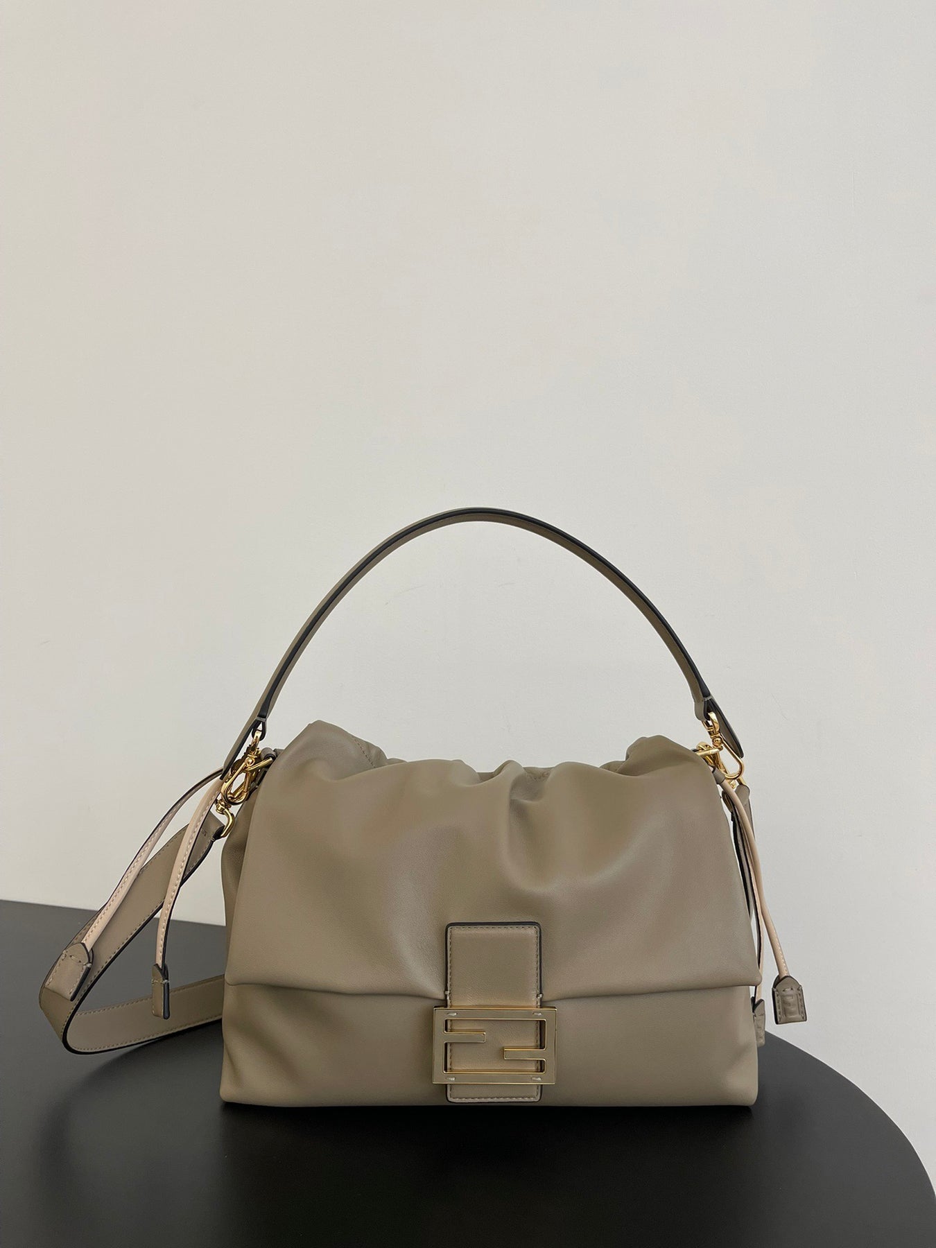 Mamma Bauguette Medium Nappa Leather Dove Grey