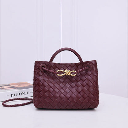 BV SMALL ANDIAMO 25CM DARK RED LAMBSKIN