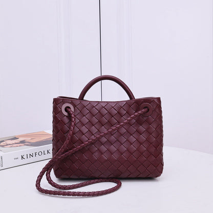 BV SMALL ANDIAMO 25CM DARK RED LAMBSKIN