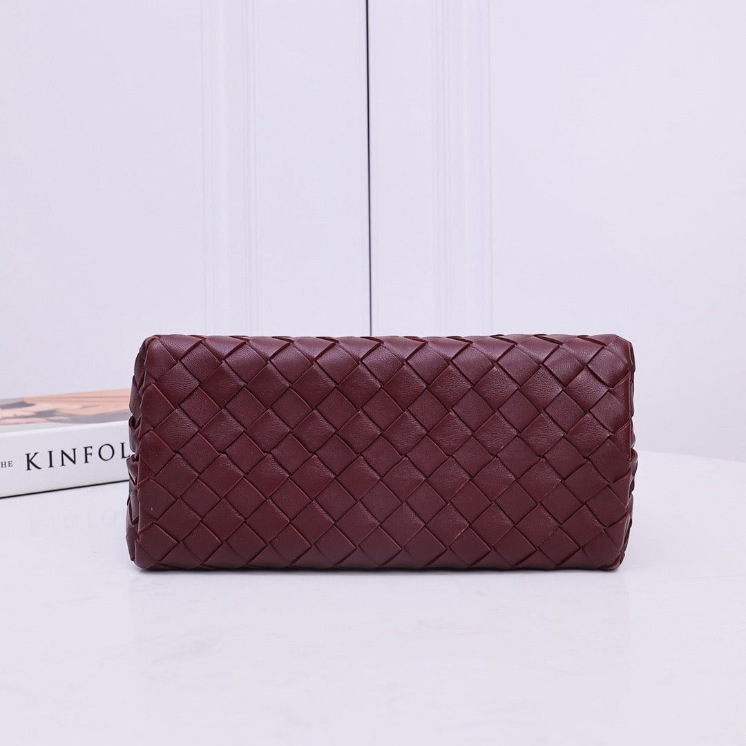 BV SMALL ANDIAMO 25CM DARK RED LAMBSKIN