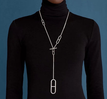 HM LONG CHAIN 4 MOTIFS NECKLACE