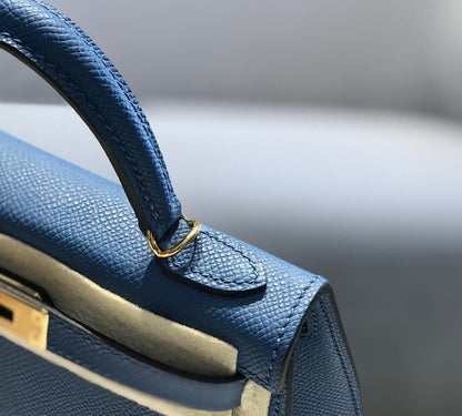 HM KELLY MINI 20 BLUE GOLD HARDWARE