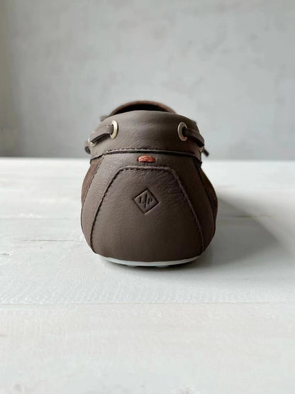 Loro Piana Suede Dot Sole Walk Loafers Brown